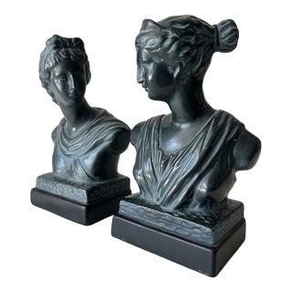 Pair of Mid Century Apollo and Daphne Greek God Resin Bookends For Sale