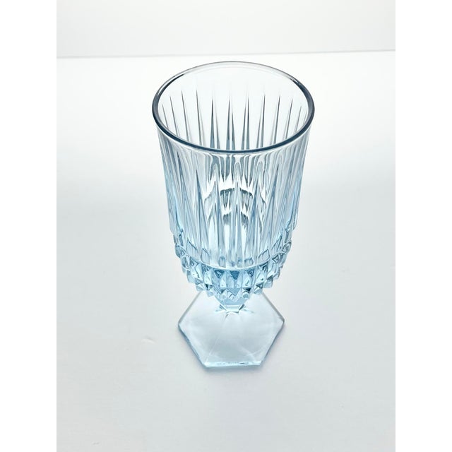1980s 1980s Fostoria “Heritage (Blue)” Set of 12 Wine Glasses For Sale - Image 5 of 6