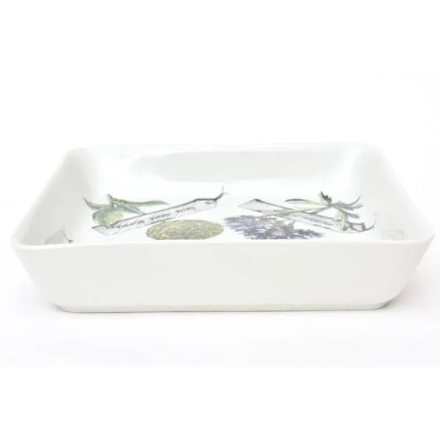 Mid-Century Modern Vintage Piero Fornasetti Rare Porcelain "Botanica Pratica" Square Bowl and Serving Piece, 1950's For Sale - Image 3 of 8