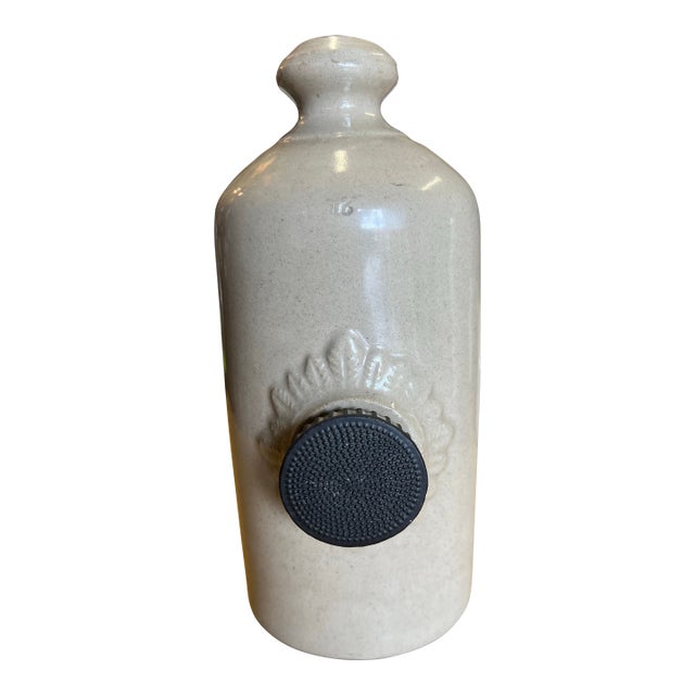 Antique English Stoneware Hot Water Bottle Bed / Foot Warmer For Sale