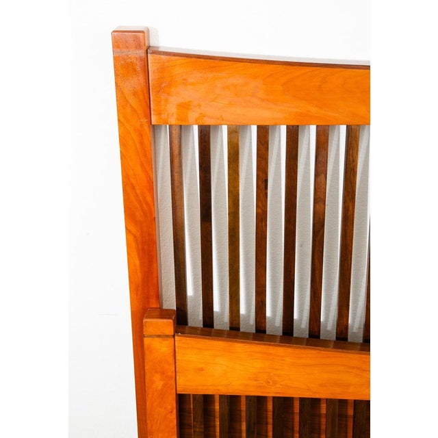 1960s Mid Century Modern Headboard Bed Frame Stickley Queen Sz Walnut Cherry Vintage For Sale - Image 12 of 12
