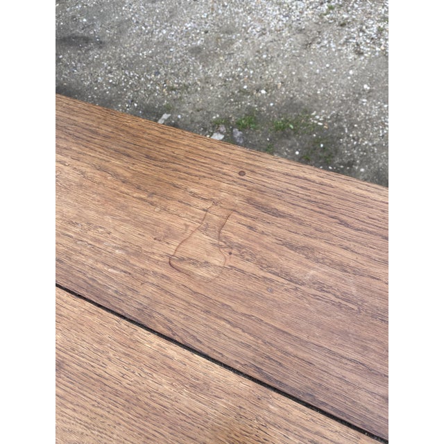 Oak Farmhouse Dining Table with Drawer, 1950s For Sale - Image 16 of 18