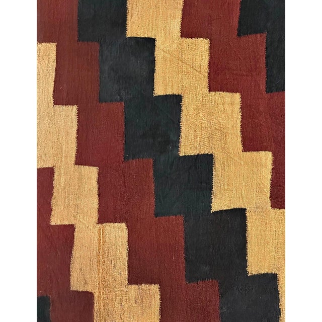 Camel Published Large Nazca Wari Textile Panel with Geometrical Design Framed For Sale - Image 8 of 11