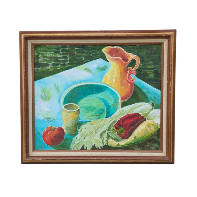 Vintage Still Life Vegetable Painting Framed For Sale - Image 12 of 13