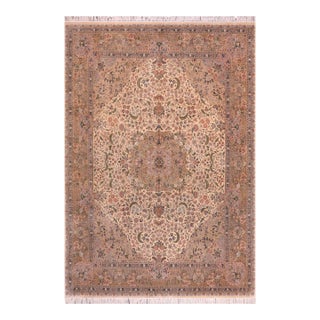 Medallion Heritage 1990's Pak-Persian Beige/Gold Wool Rug - 8'0'' X 10'2'' For Sale