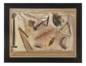 Mario Francesconi, Abstract Composition, 1970s, Mixed Media on Cardboard