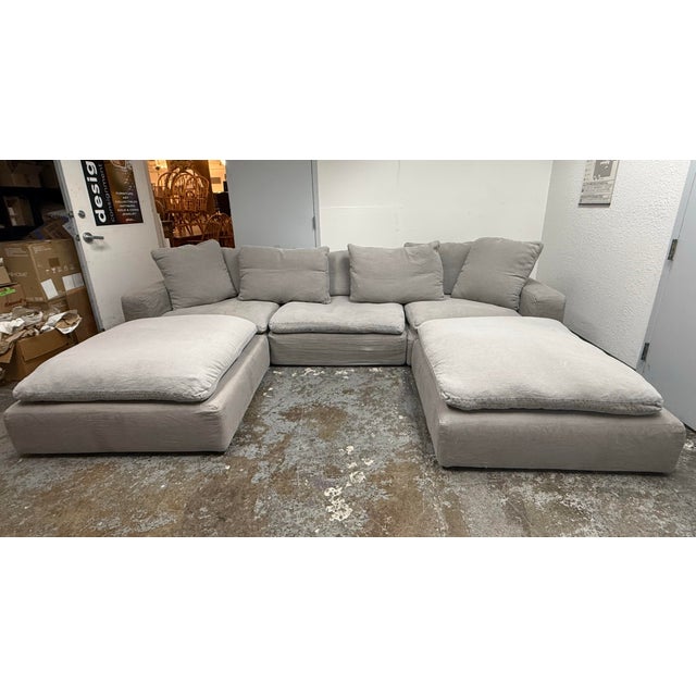 Design Plus Gallery presents the Cloud Modular U-Sectional in Fog Performance Linen from Restoration Hardware. Self-...