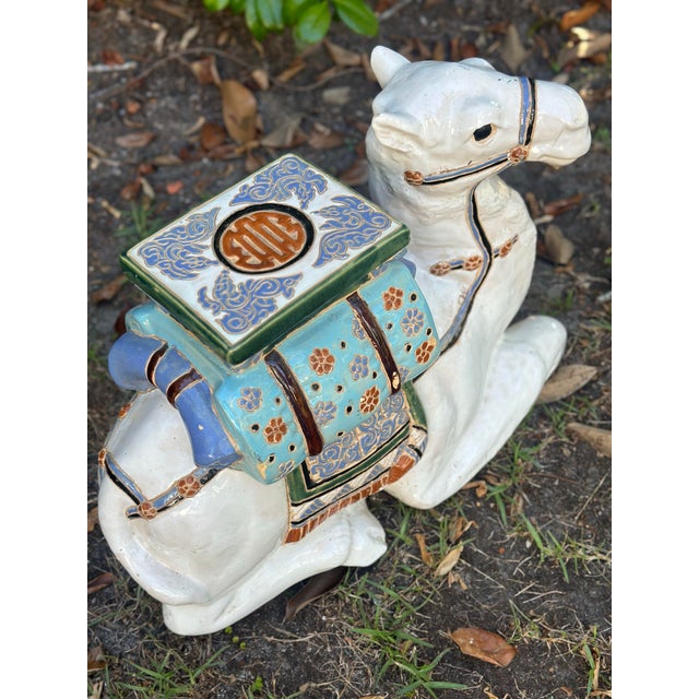 Vintage Camel Garden Stool For Sale - Image 4 of 7