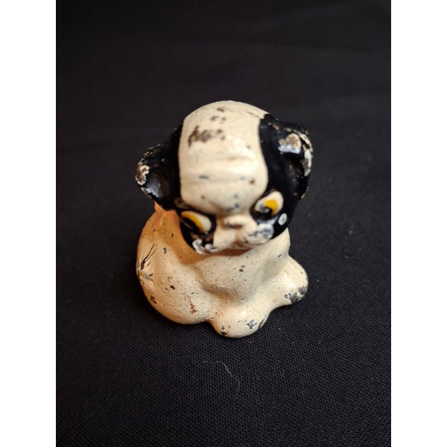 Antique Hubley Cast Iron Puppo Dog Coin Bank & Miniature Figure Set Grace Drayton For Sale - Image 13 of 17