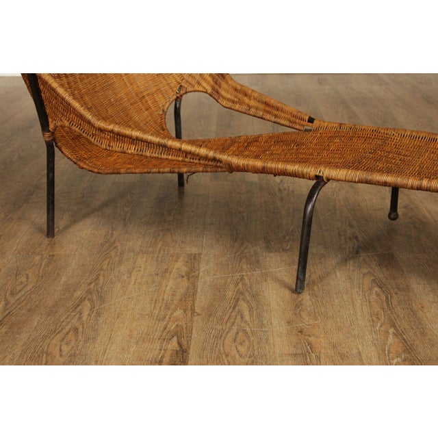 Francis Mair Attributed Mid Century Modern Wicker Lounge Chair For Sale - Image 11 of 18