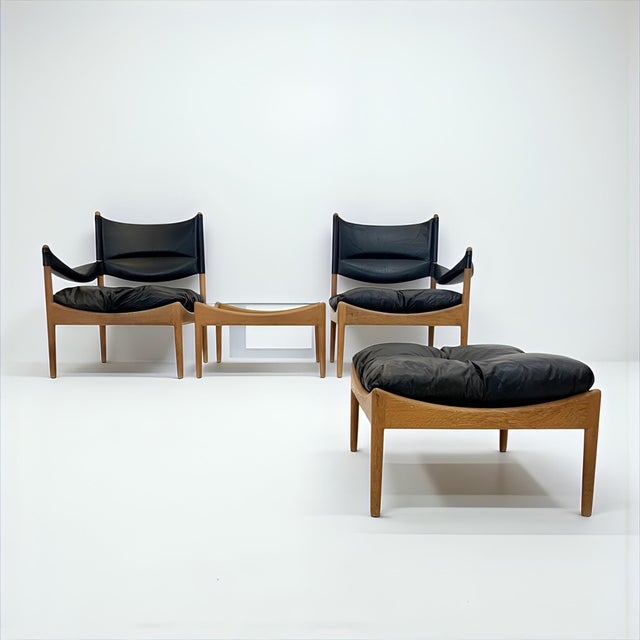 Mid-Century Modern Mid-Century Modus Armchair, Table & Stool in Oak by Kristian Solmer Vedel for Soren Willadsen, Denmark, 1960s, Set of 4 For Sale - Image 3 of 18