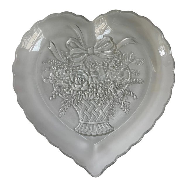 Vintage Mikasa Heart-Shaped Serving Platter or Glass Tray For Sale