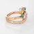 Giovanni Ferraris Pave Diamond Ring Rainbow Sapphires 18k Rose Gold Estate size 6.5 For Sale - Image 4 of 7