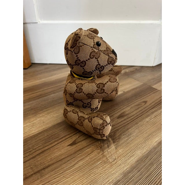Brown Gucci Style Gg Monogram Canvas Teddy Bear For Sale - Image 8 of 8