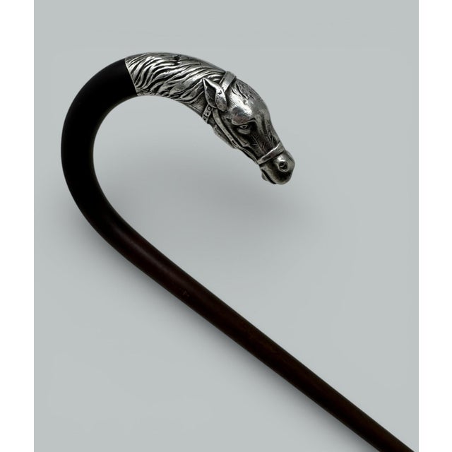 Antique Equine Horse Ladys Gentleman's Snakewood Wooden Walking Stick Dress Cane For Sale - Image 4 of 9