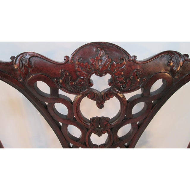 1940s Carved Chippendale Settee For Sale - Image 4 of 10