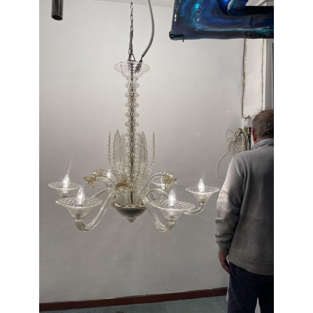 Large Venetian Murano Glass Chandelier, 1960s For Sale - Image 9 of 17