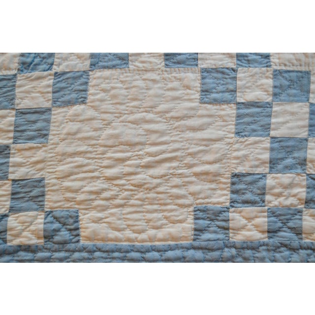 Early 20th C Double Irish Chain Quilt - For Sale - Image 9 of 15