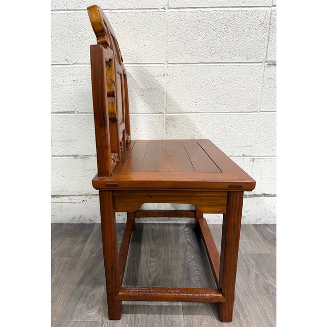 Vintage Chinese Ming Style Elm Side Occasional Accent or Wedding Chair For Sale - Image 10 of 10