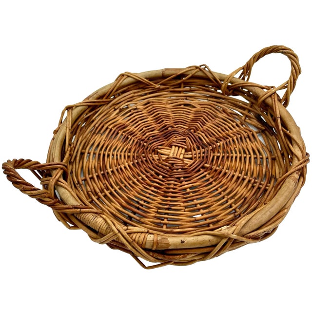 Elegance Unveiled: Antique South of France Estate Basket The large size of this basket makes it a bold centerpiece,...