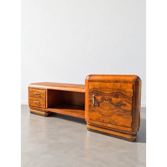 Art Deco Walnut Burl Entry Console Table, 1930s For Sale - Image 6 of 9