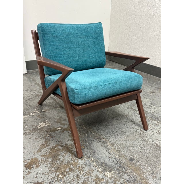 Mid-Century Modern Joybird Soto Armchair, Lucky Turquoise For Sale - Image 3 of 12