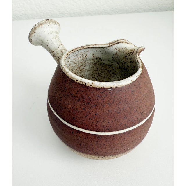 1970s 1970s Modernist Japanese Stoneware Creamer & Sugar Set For Sale - Image 5 of 9