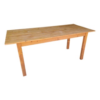 Vintage Farmhouse Table in Fir, 1980 For Sale