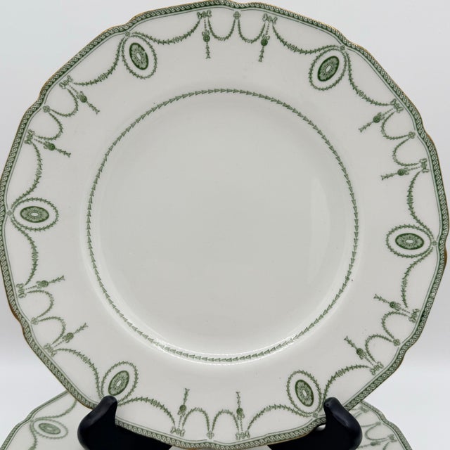 Green Antique Royal Doulton Countess Green & Gold Luncheon Plates, Set of 4 For Sale - Image 8 of 12