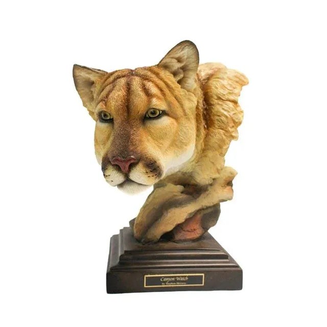 Farmhouse Cougar Canyon Watching Sculpture For Sale - Image 3 of 10