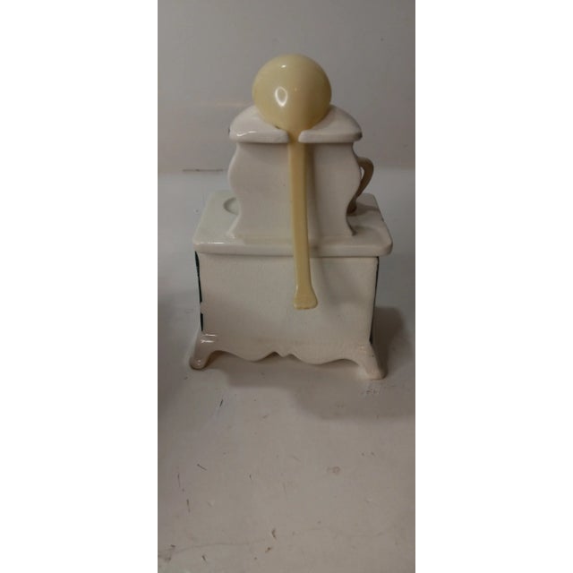 1950s Instant Coffee Green Stove Canister Figural Oven Ceramic Lego Japan For Sale - Image 11 of 12