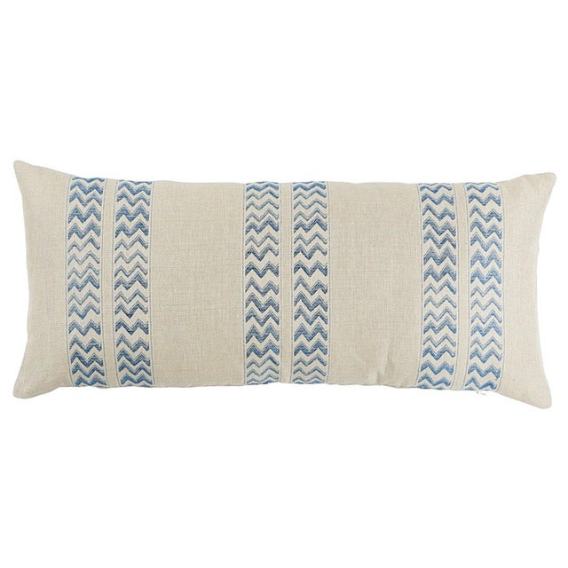 Rustic Schumacher Kudu Stripe Pillow in Blue For Sale - Image 3 of 3