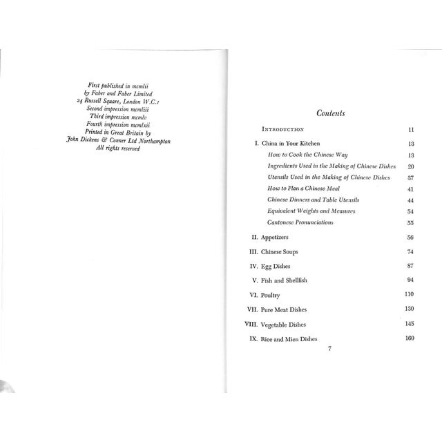 Traditional "The Joy of Chinese Cooking" 1957 Feng, Doreen Yen Hung For Sale - Image 3 of 10