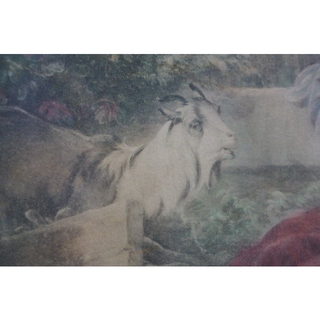Antique François Boucher Pastoral Fortune Teller Scene Lithograph Print 31" For Sale - Image 10 of 13