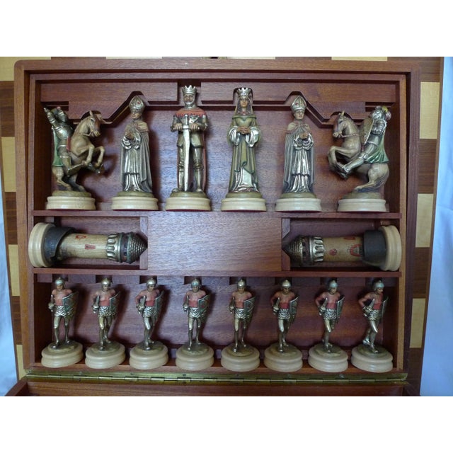 Title: 18 Karat Gold Gilt Chess Set. Maker: Anri. Model: Montsalvat. Item number: 81801 (Anri). Origin: Italy. Period:...