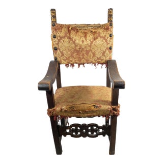 17th or 18th Century Continental European Renaissance Throne Arm Chair For Sale