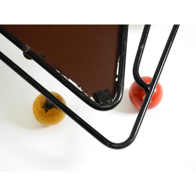 Mid-Century Modern French Metal Wall-Mounted Coat Rack with Shelf and Mirror, 1950s For Sale - Image 17 of 18