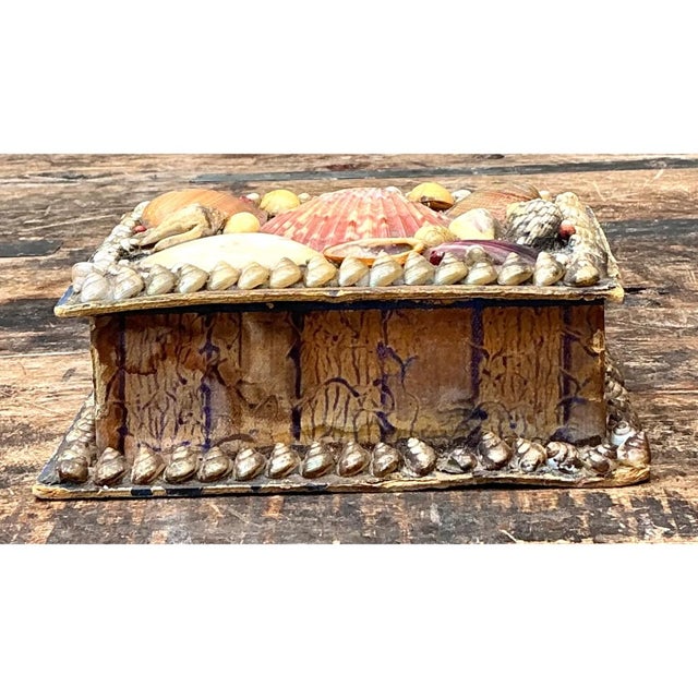Blush Vintage Shell Embellished Keepsake Box For Sale - Image 8 of 12