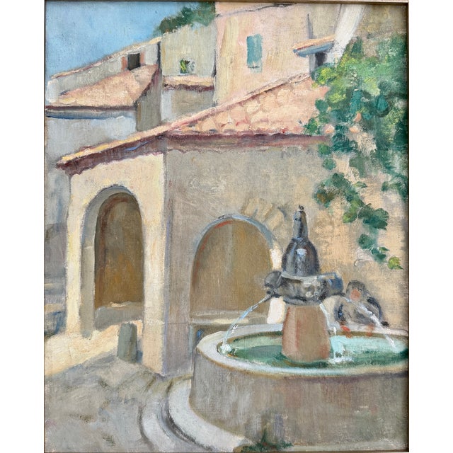 French Early 1900s French Landscape Oil Painting For Sale - Image 3 of 6
