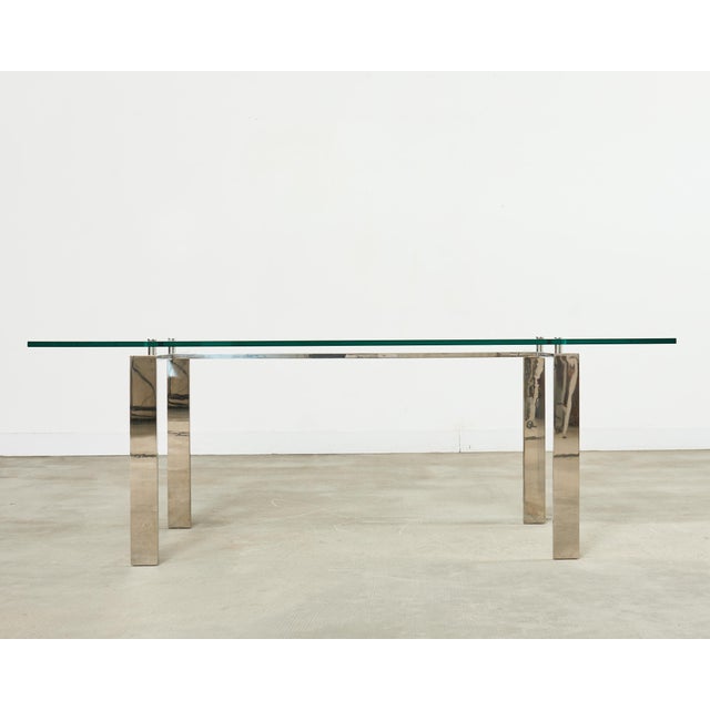 Ralph Lauren Italian Chrome Glass Langham Dining Table For Sale - Image 17 of 17