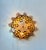 Vintage Brass Sunburst Ceiling Light, Hand-Painted Pink Crystal Beaded Mandala Chandelier, 10-Light Flush Mount For Sale - Image 11 of 18