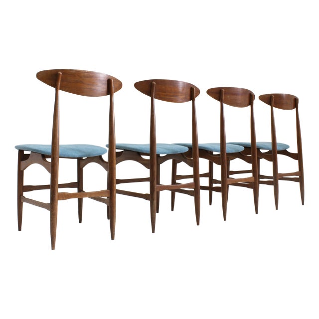 Vintage Italian Dining Room Chairs, 1960s, Set of 4 For Sale
