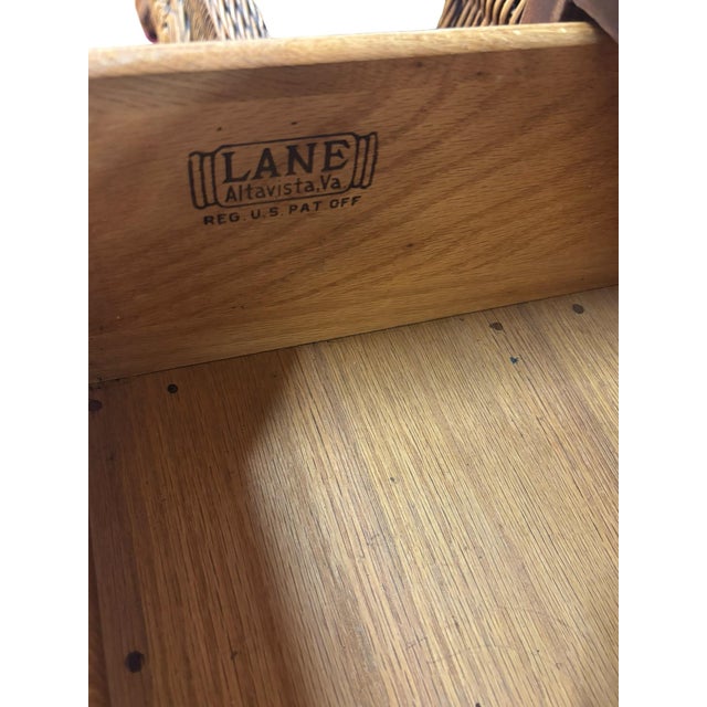 MCM Lane Furniture Walnut Ceramic Top Coffee Table For Sale - Image 10 of 11