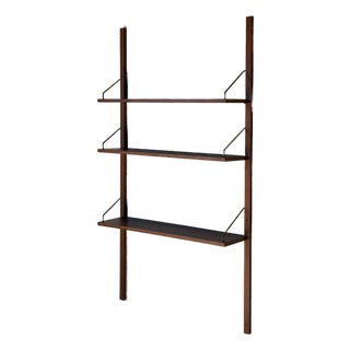 Vintage Cado Teak Wall-Mounted Shelving System With 3 Adjustable Shelves – Danish Modern Mid-Century Wall Unit For Sale
