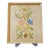 Vintage 1970s Framed Jacobean Crewel Embroidery Wall Art, Hand Stitched Wool on Linen Floral Needlework, Distressed Cream Shabby Chic Frame For Sale