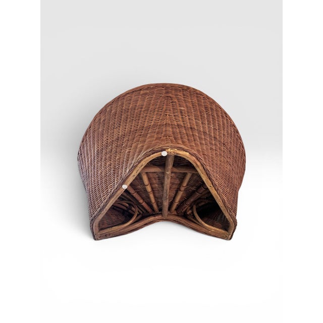 Brown Vintage Handwoven Rattan Yoga Meditation Chair /Allows You to Sit in the Way“Lotus “Meditation Position For Sale - Image 8 of 11