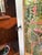 Vintage White Wooden Short Light Up Glass Display Cabinet With Tropical Wallpaper Background For Sale In Atlanta - Image 6 of 11