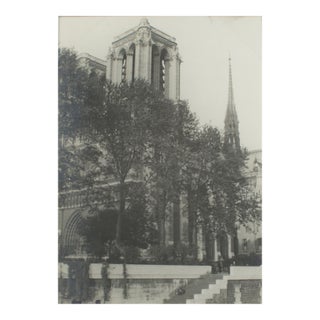 Notre Dame De Paris Cathedral, Silver Gelatin Black and White Photography, 1927 For Sale
