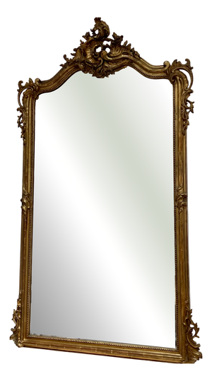 Antique French Gilded Wood Mirror, 1800s
