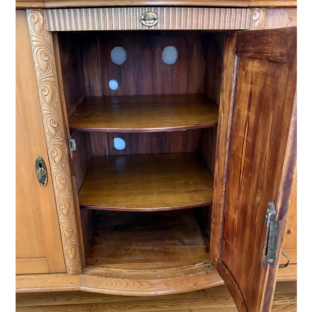 Italian Midcentury Pine Sideboard With Applied Fruit Carvings For Sale - Image 10 of 15